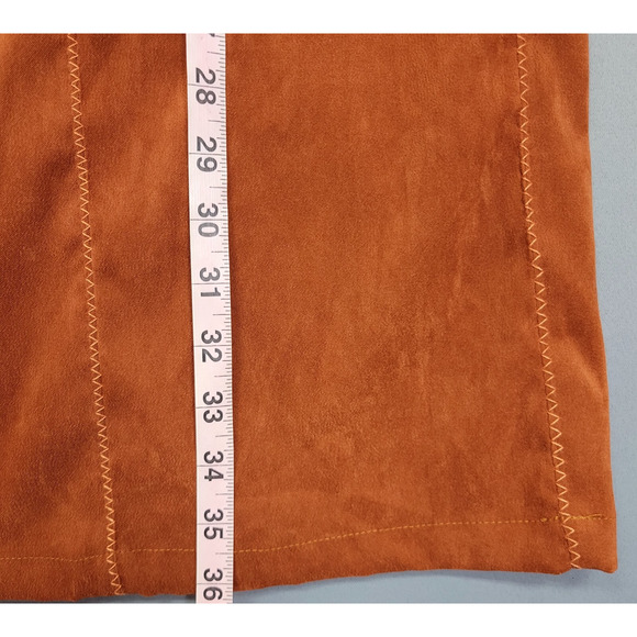 Wild Cat Maxi Skirt Womens L Brown Western Velour Zip-Zag Trim Stitching New - Picture 7 of 10